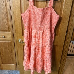 Lane Bryant Pink Ruffled Tiered Maxi Sundress